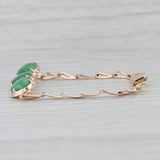 Green Jadeite Jade 3-Stone Oval Cabochons Bracelet 14k Rose Gold 6.25"