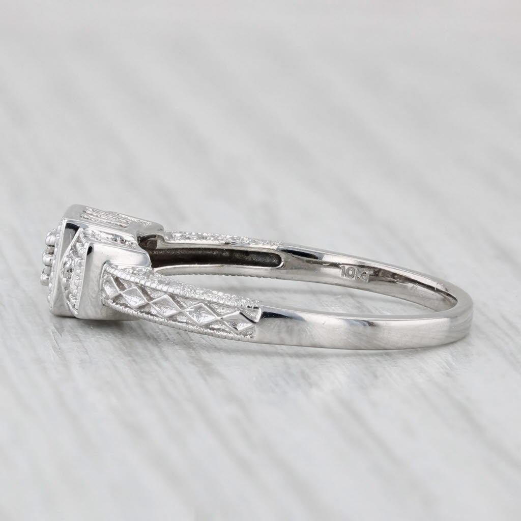Light Gray Diamond Ring 10k White Gold Size 7 Engagement Style
