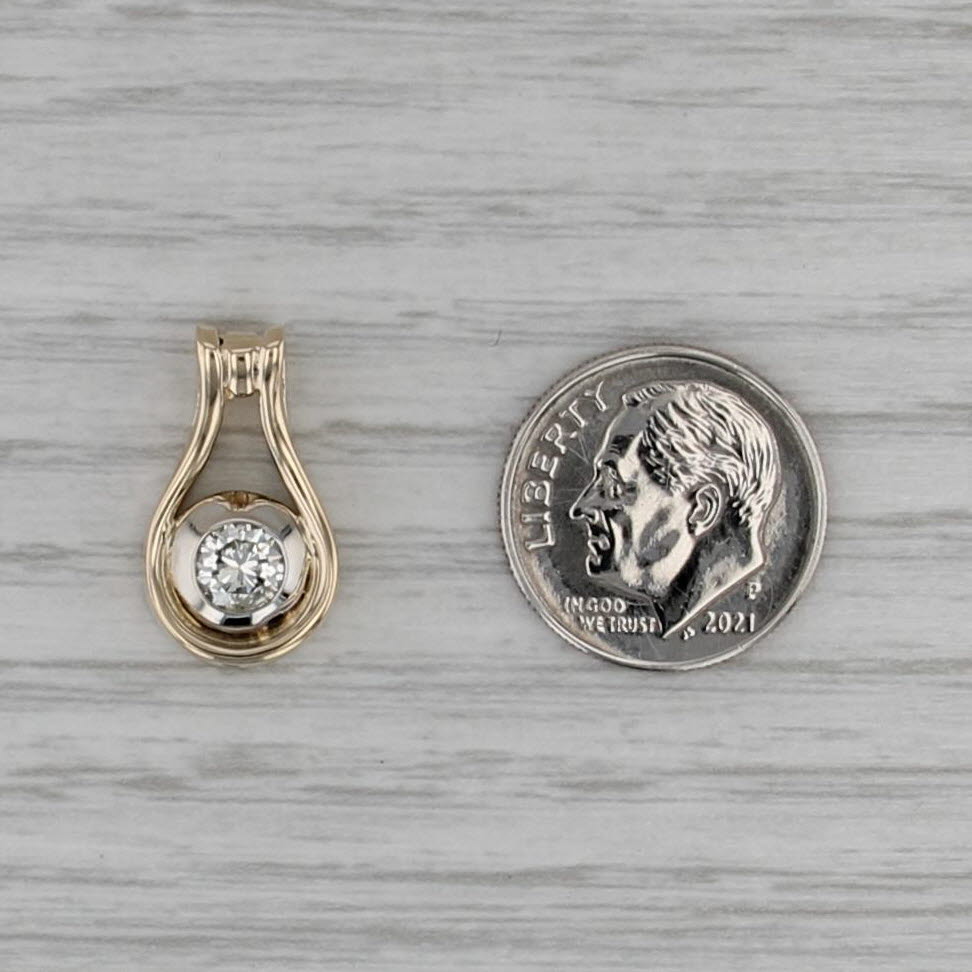 0.50ct Diamond Solitaire Teardrop Pendant 14k Yellow White Gold