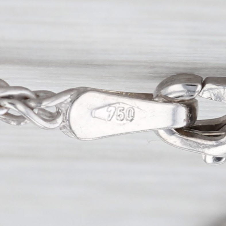 Wheat Chain Necklace 18k White Gold 17.75" 1.5mm