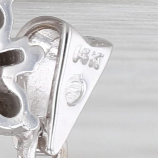 Small Diamond Flower Pendant 0.23ctw 14k White Gold Snowflake