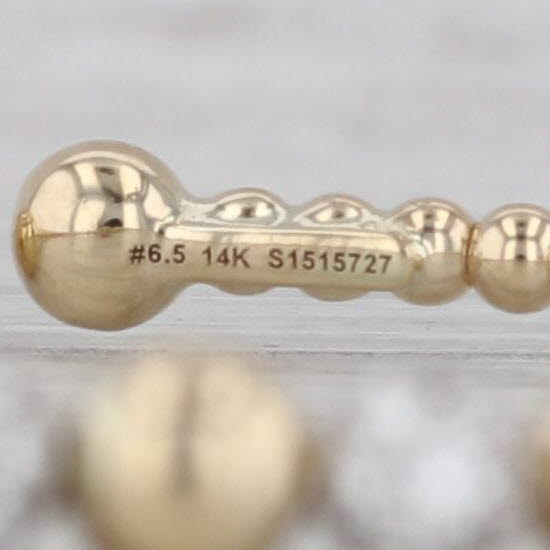 Gabriel & Co 0.37ctw Diamond Beads Cuff Bracelet 14k Yellow Gold 6.5" Flexible