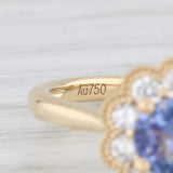 New 1.03ctw Tanzanite Diamond Halo Ring 18k Yellow Gold Size 7.25 Engagement