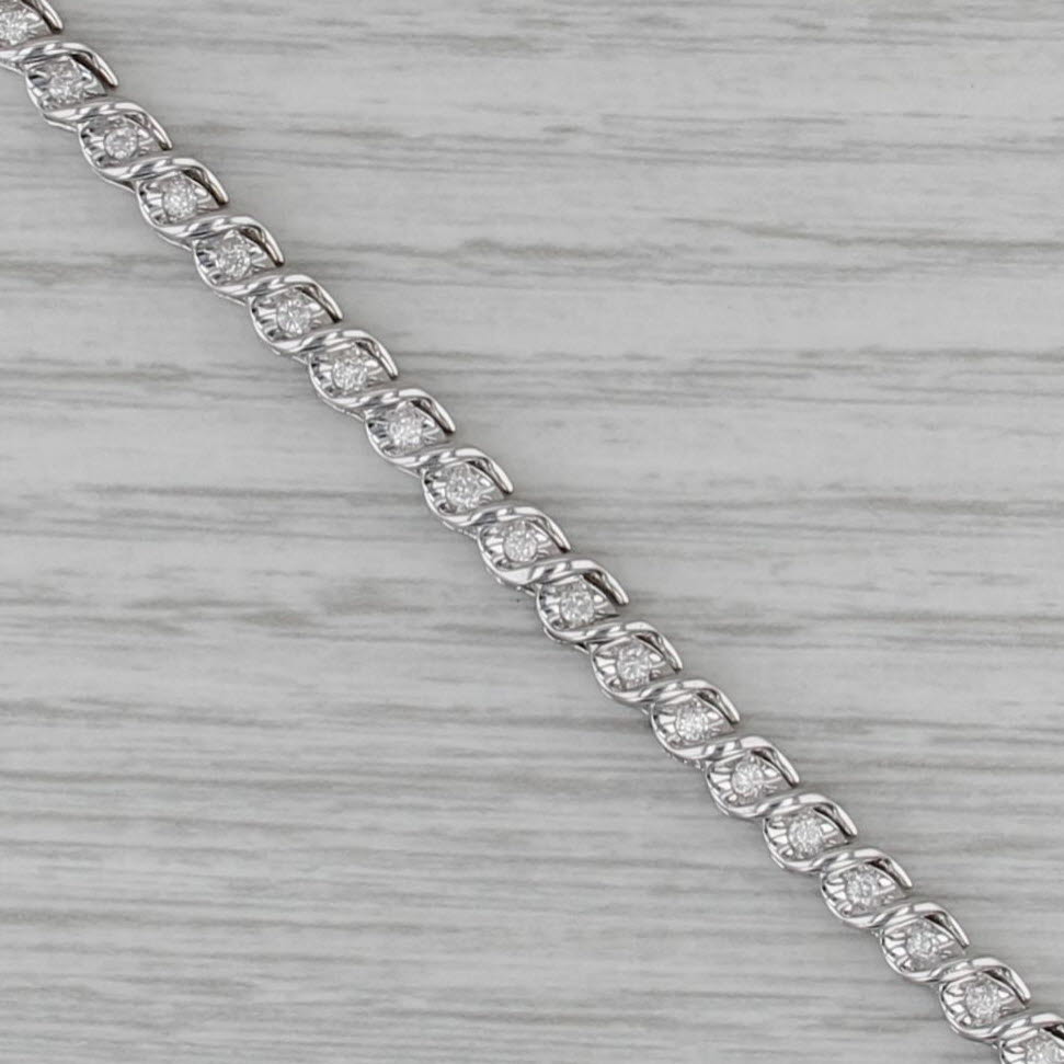 1ctw Diamond Tennis Bracelet 10k White Gold 7.25" 4.2mm