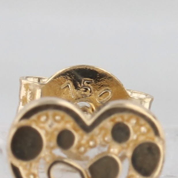 Small Butterfly Heart Stud Earrings 18k Yellow Gold Studs