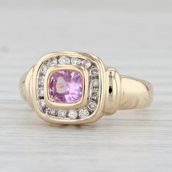 1.07 ctw Bright Pink Sapphire and Diamond Pendant in 14k white gold