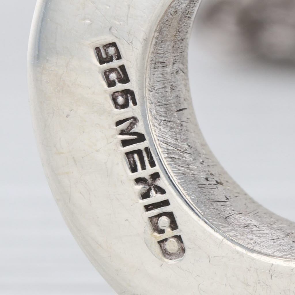 Large Circle Pendant Necklace Sterling Silver 28.75" Rope Chain Statement