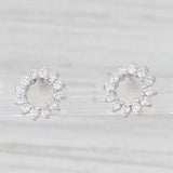 Light Gray New 0.48ctw Lab Created Diamond Eternity Circle Stud Earrings 14k White Gold