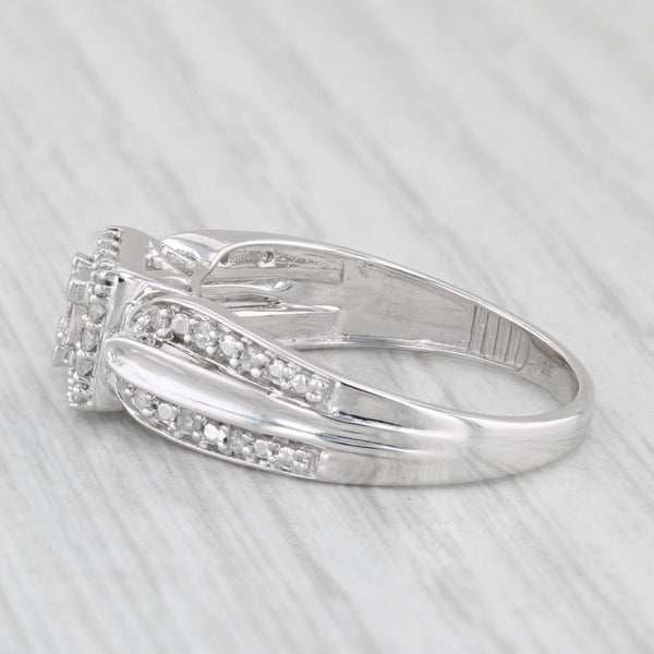 0.20ctw Princess Diamond Halo Engagement Ring 10k White Gold Size 7