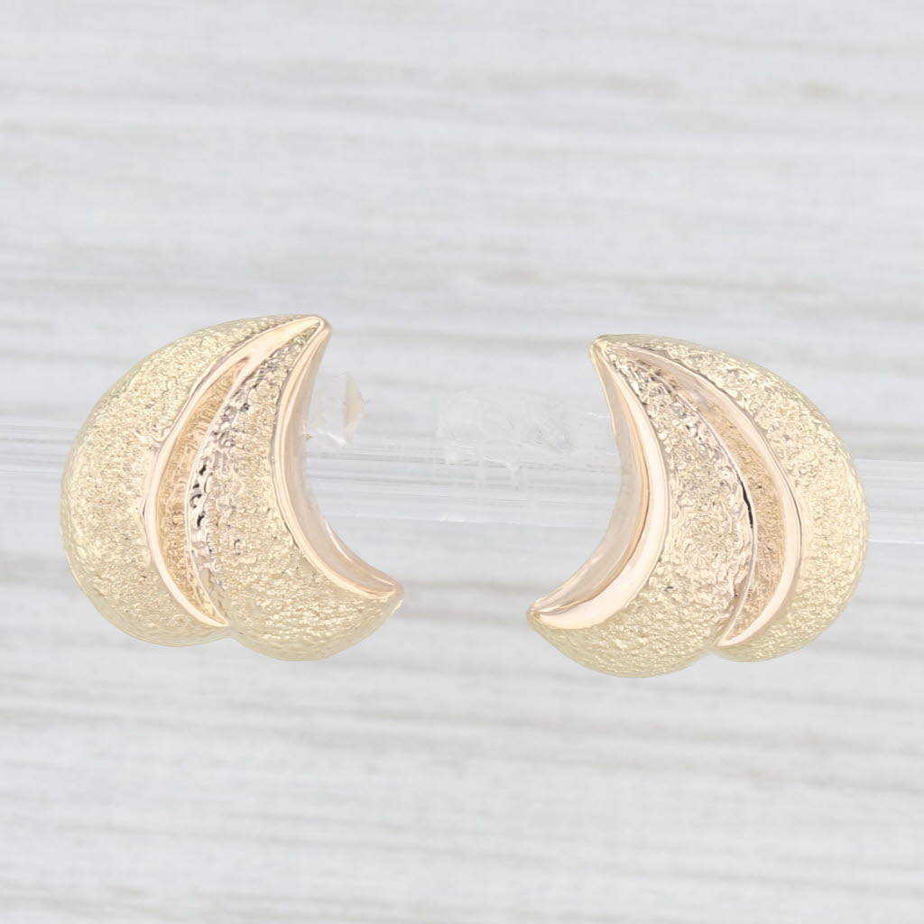 Light Gray Beveled Drop Earrings 14k Yellow Gold Pierced Studs