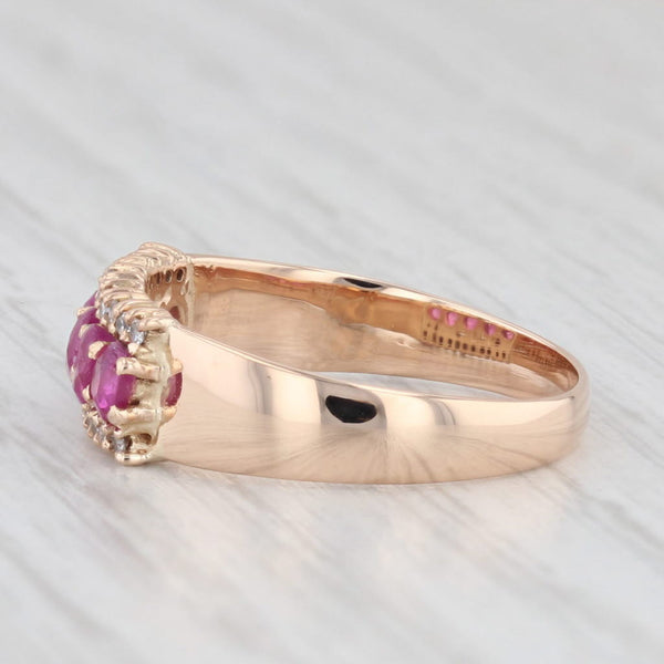0.96ctw Pink Sapphire Diamond Ring 14k Rose Gold Size 7