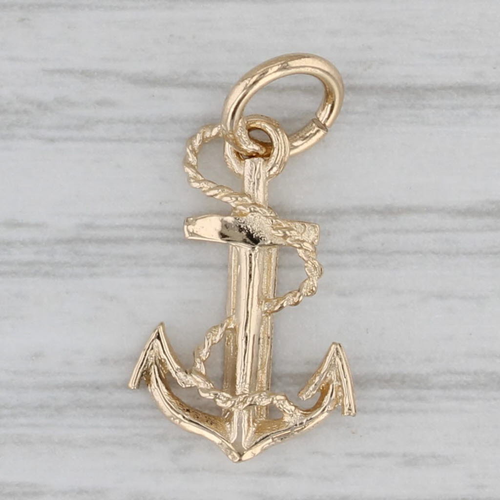 Gray Sensation Cruise Line Anchor Souvenir Pendant 14k Yellow Gold Charm