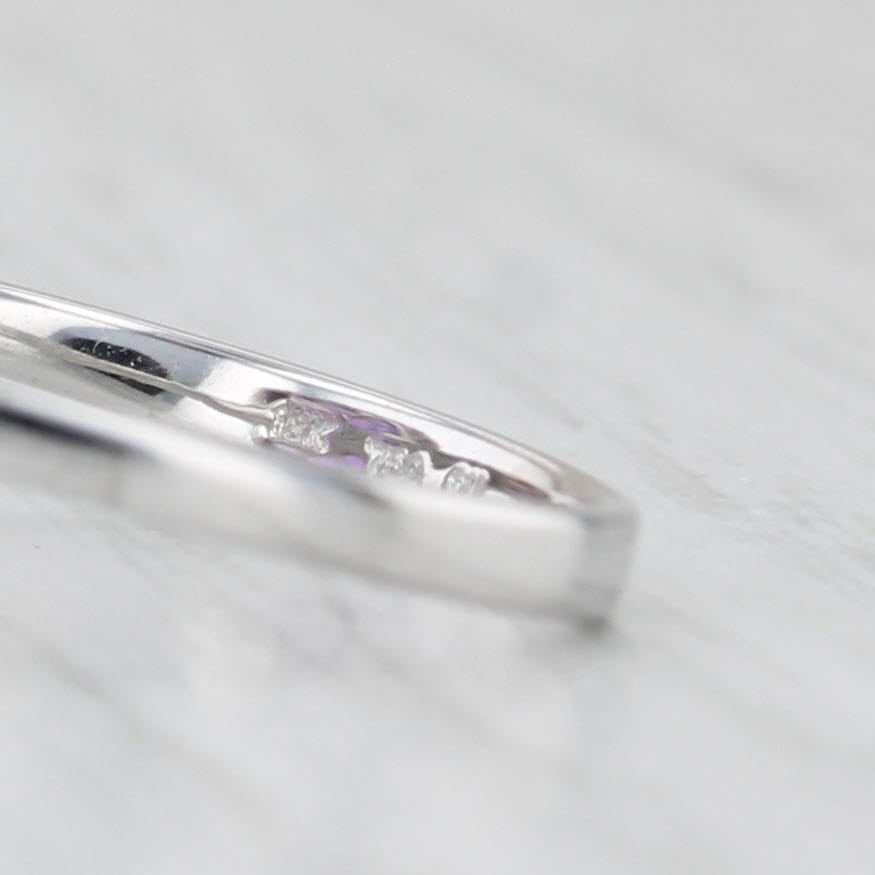 Light Gray 5ctw Amethyst Diamond Halo Ring 18k White Gold Size 6.75