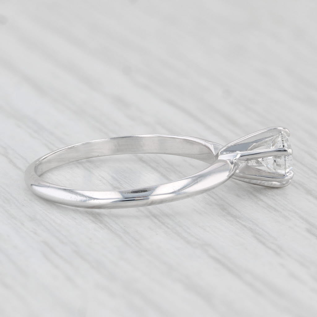 Light Gray 0.46ct Round Diamond Solitaire Engagement Ring 14k White Gold Size 7.25