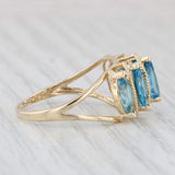 Light Gray 3.90ctw Tiered Marquise Blue Topaz Ring 14k Yellow Gold Size 10.5