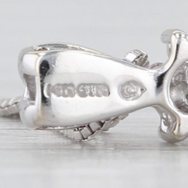 Lab Created Ruby Diamond Teardrop Pendant 14k White Gold 18.25" Box Chain