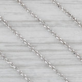 New 0.25ctw Diamond Pendant Necklace 18k White Gold 16-18" Cable Chain