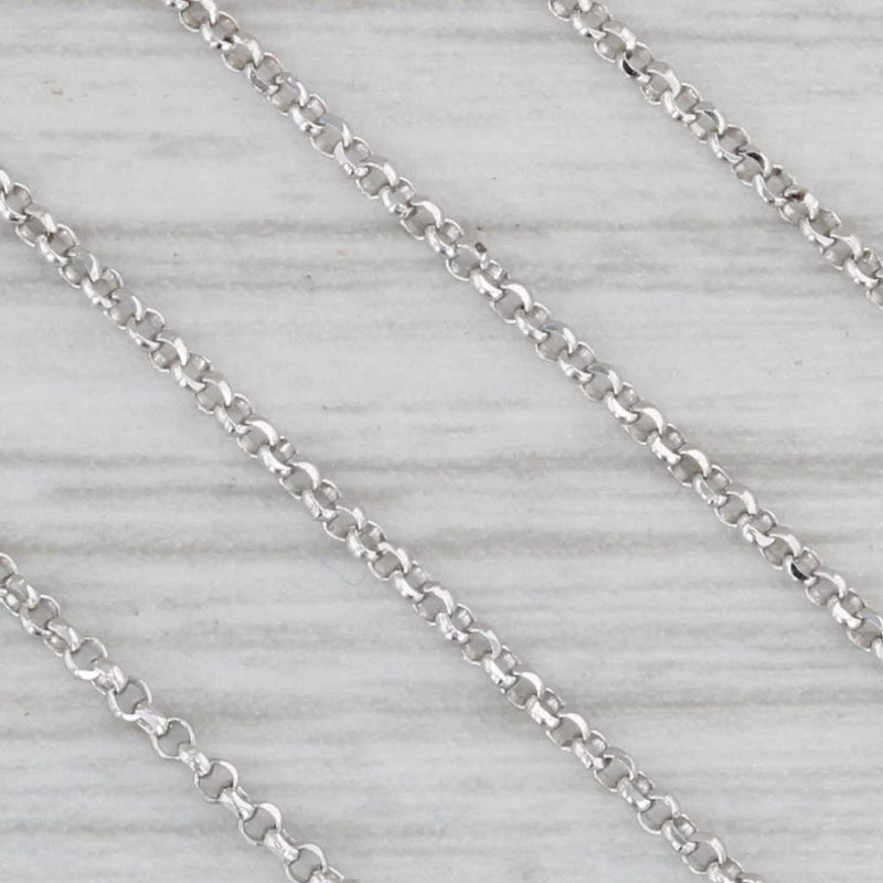 New 0.25ctw Diamond Pendant Necklace 18k White Gold 16-18" Cable Chain