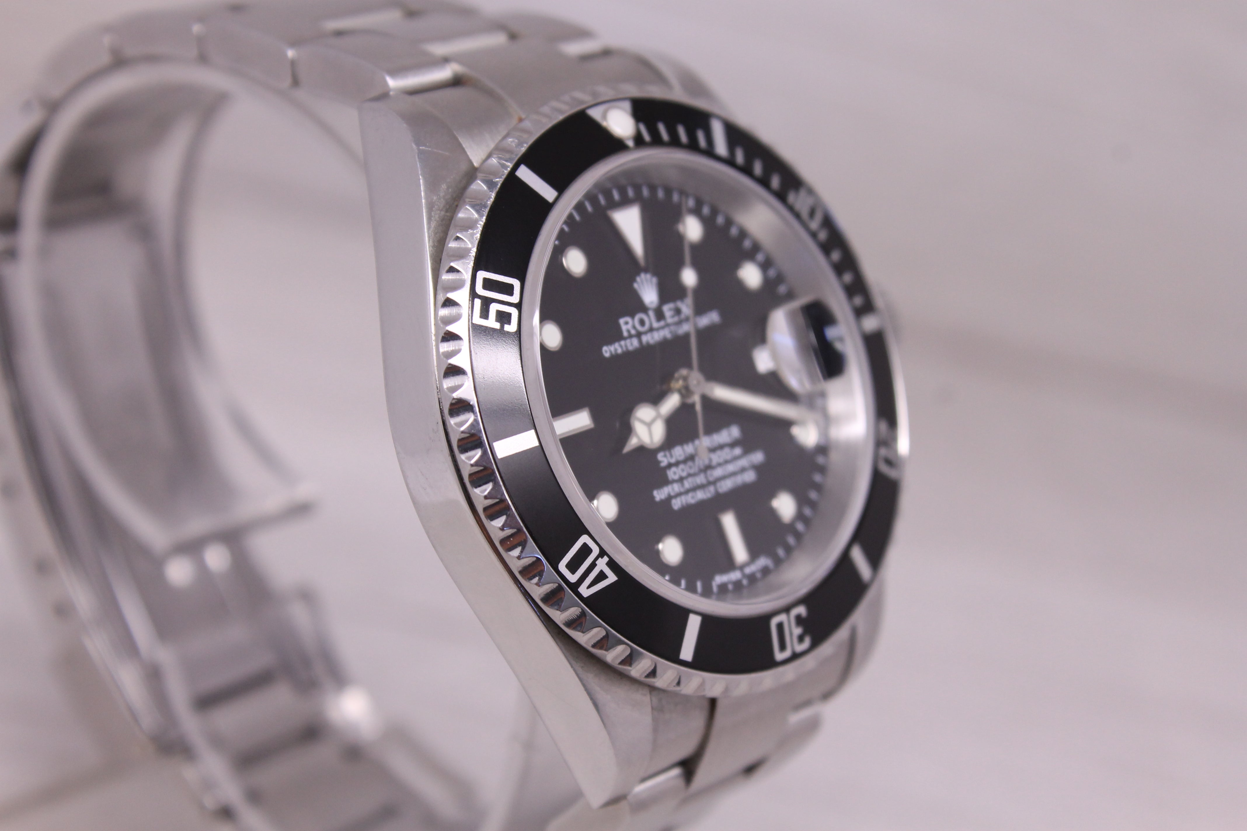 Rolex Submariner 16610T Mens 40mm Steel Automatic Divers Watch No Holes D Serial