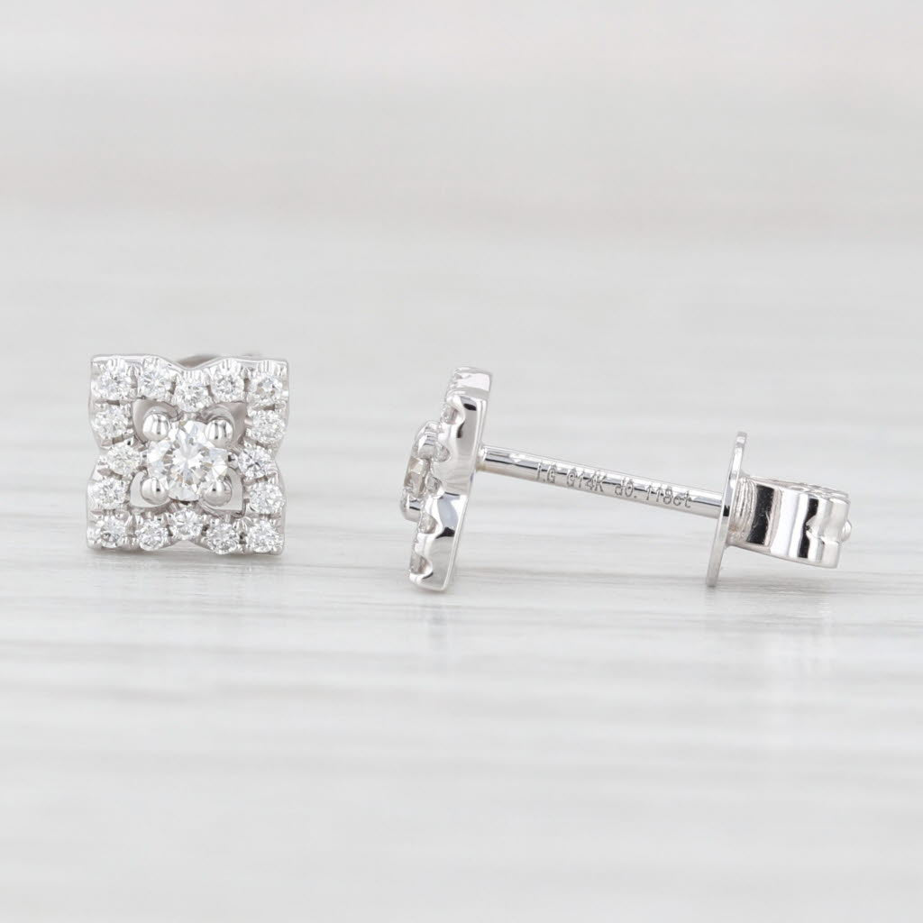 Light Gray New 0.24ctw Lab Grown Diamond Halo Stud Earrings 14k White Gold