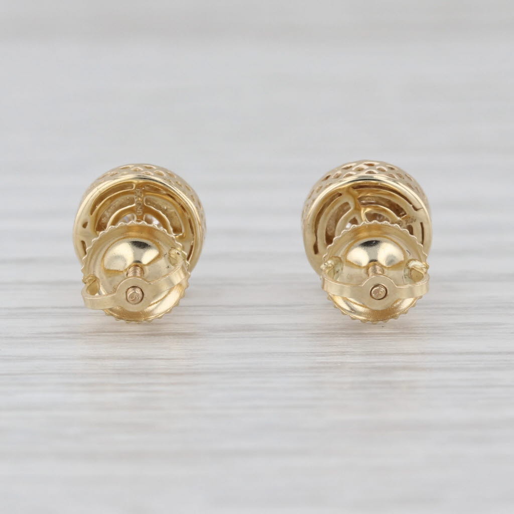 0.50ctw Diamond Solitaire Stud Earrings 10k Yellow Gold Screw Back Studs