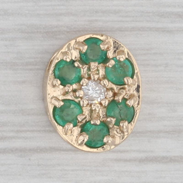 Gray Richard Klein 0.39ctw Emerald Diamond Slide Bracelet Charm 14k Gold Vintage