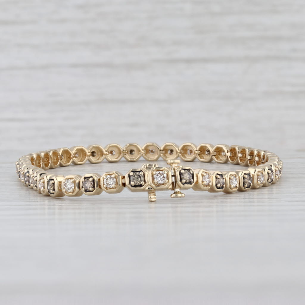 Le Vian 1.80ctw Champagne Diamond Tennis Bracelet 14k Yellow Gold 7.25" 4mm