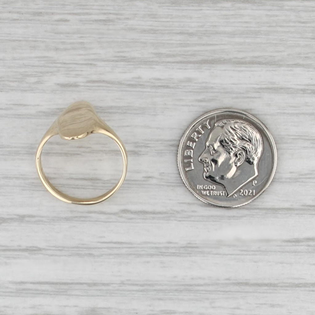 Engravable Oval Signet Ring 10k Yellow Gold Size 3.75