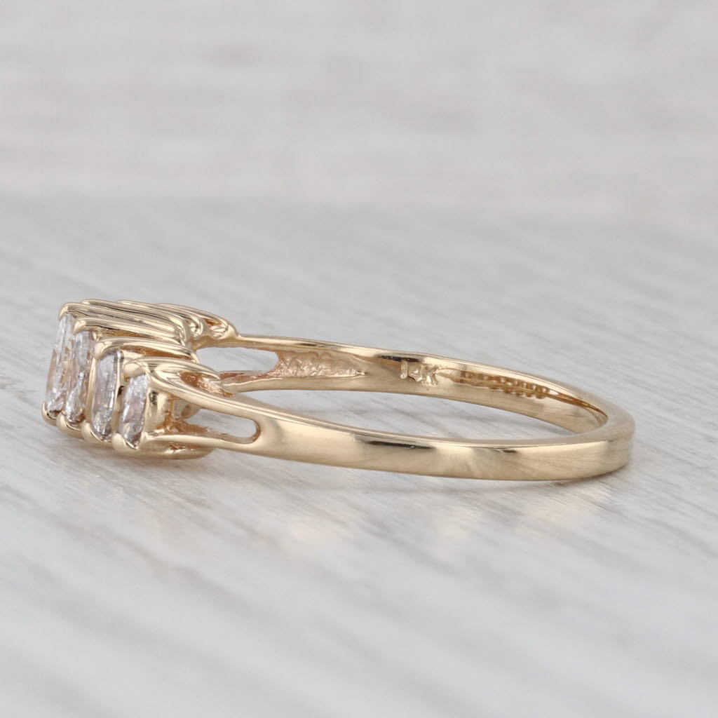 Gray 0.49ctw Diamond Rooftop Tiered Pyramid Ring 14k Yellow Gold Stackable Size 8.75