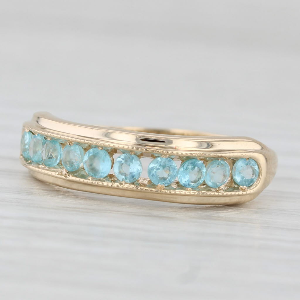 Light Gray 0.65ctw Blue Apatite Ring 14k Yellow Gold Size 7.25 Band