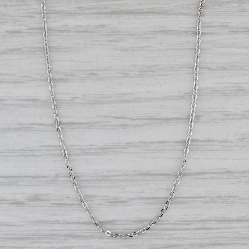 Gray New 18" 1.3mm Cable Chain Necklace 14k White Gold