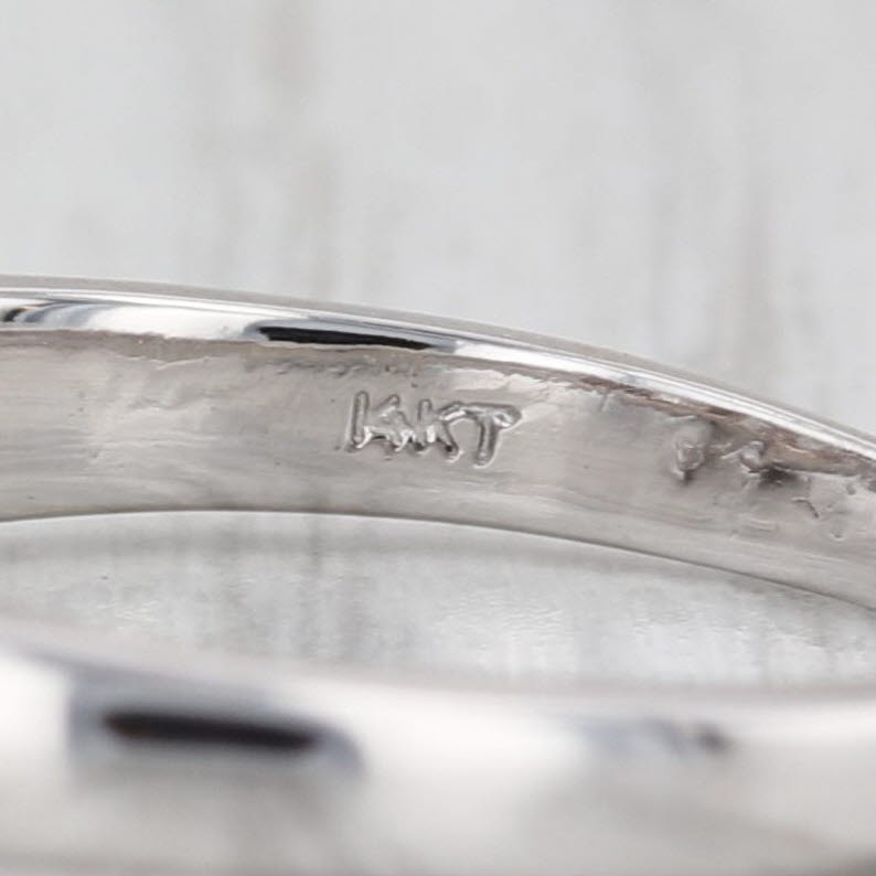 0.87ctw Princess Diamond 3-Stone Engagement Ring 14k White Gold Size 6.5