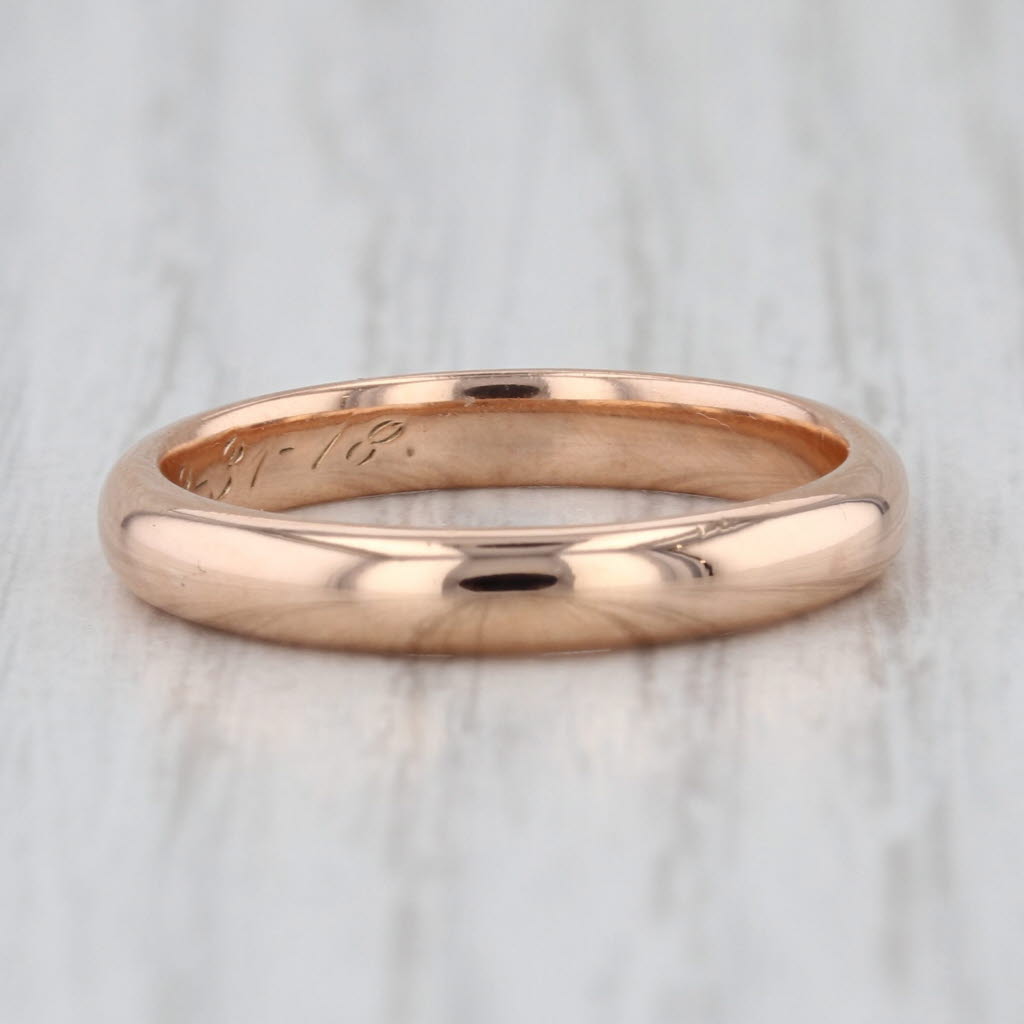 Antique 14k Rose Gold Wedding Band Engraved 1918 Stackable Size 7.5 Ring