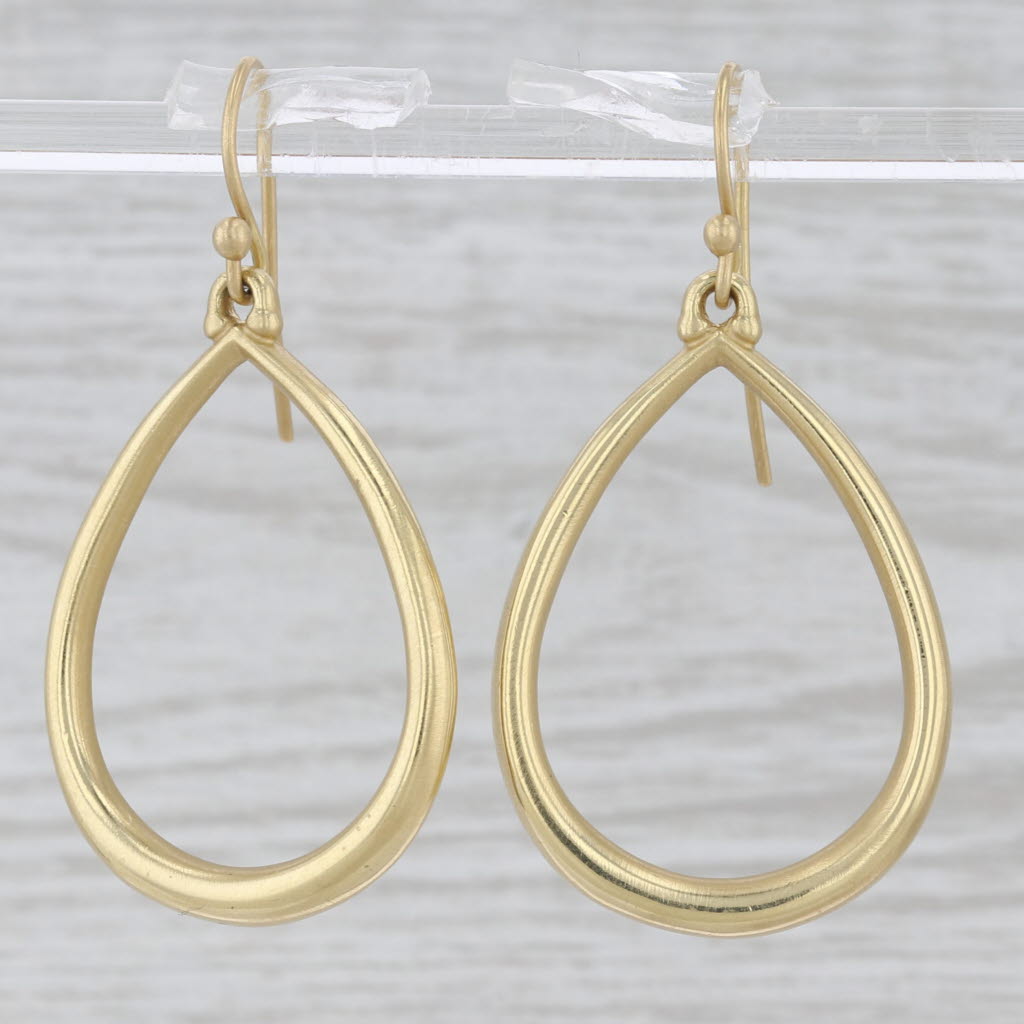 Light Gray Slane & Slane Teardrop Dangle Earrings 18k Yellow Gold Hook Posts