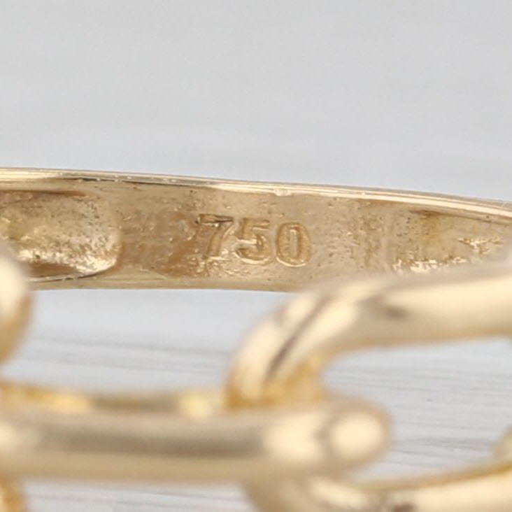 Horse Bit Bridle Ring 18k Yellow Gold Size 5.75 Band Stackable