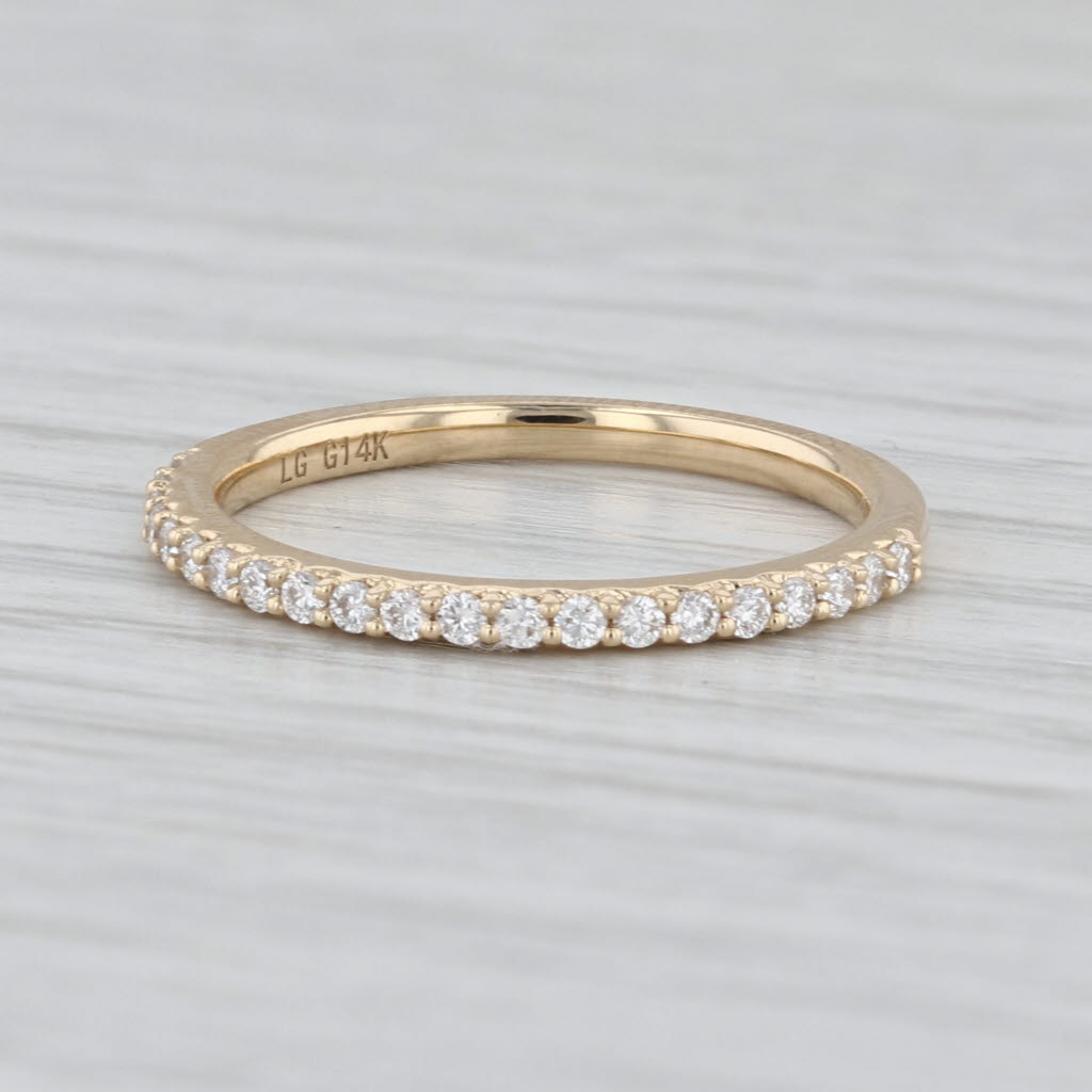 New 0.24ctw Lab Grown Diamond Wedding Band 14k Yellow Gold Sz 6.5 Stackable Ring