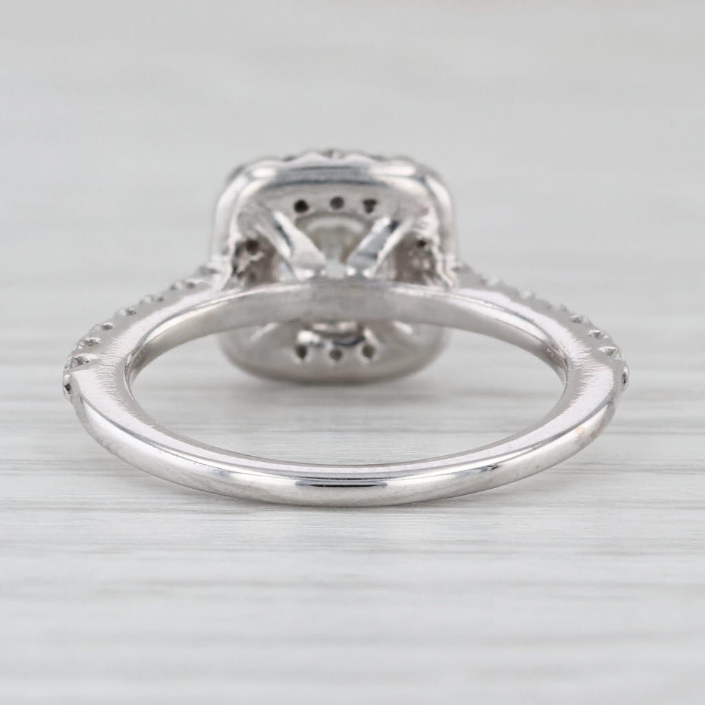 Ritani Cert GIA 1.69ctw Diamond Halo Engagement Ring 14k White Gold Size 5