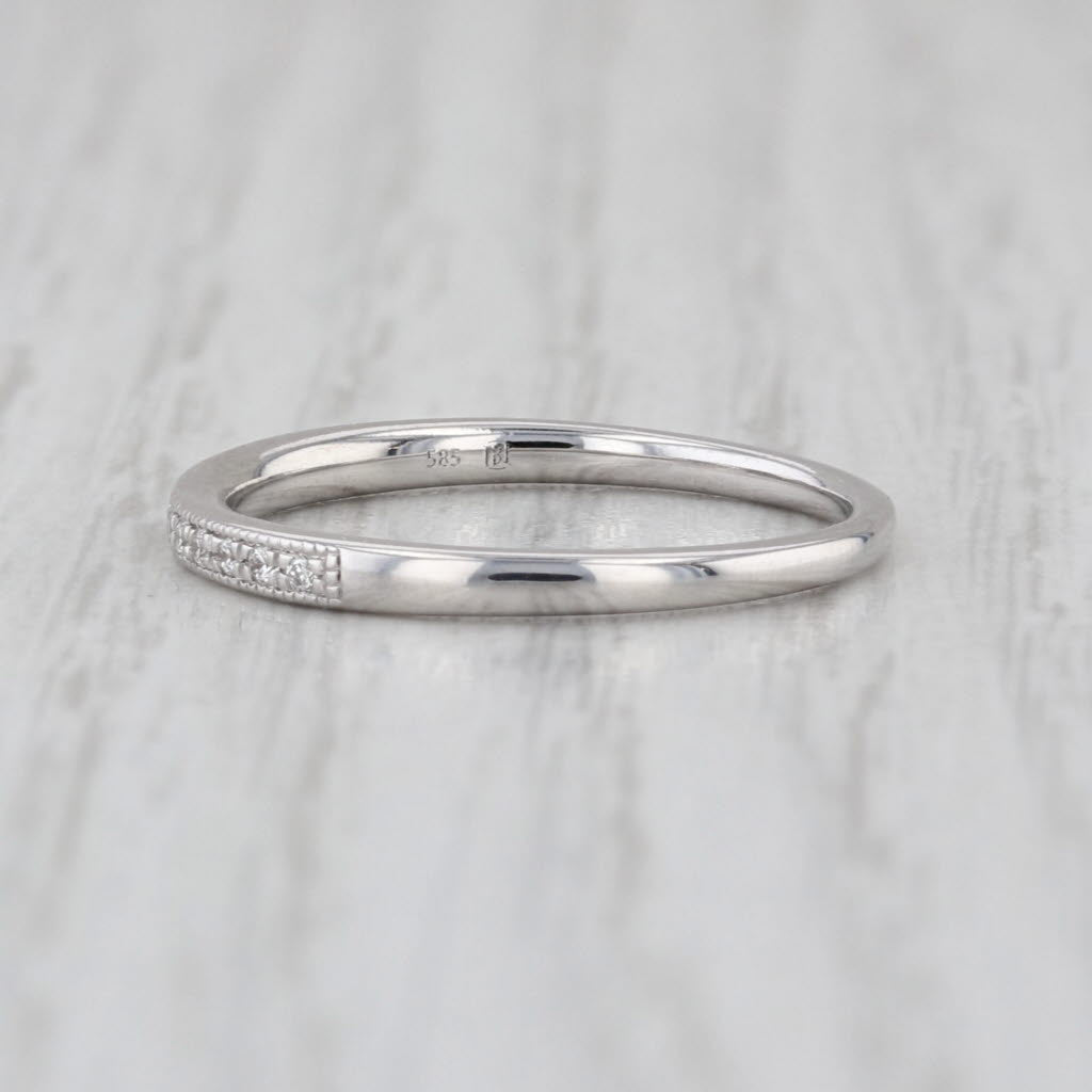 0.24ctw Diamond Wedding Band 14k White Gold Stackable Anniversary Ring Size 6.5