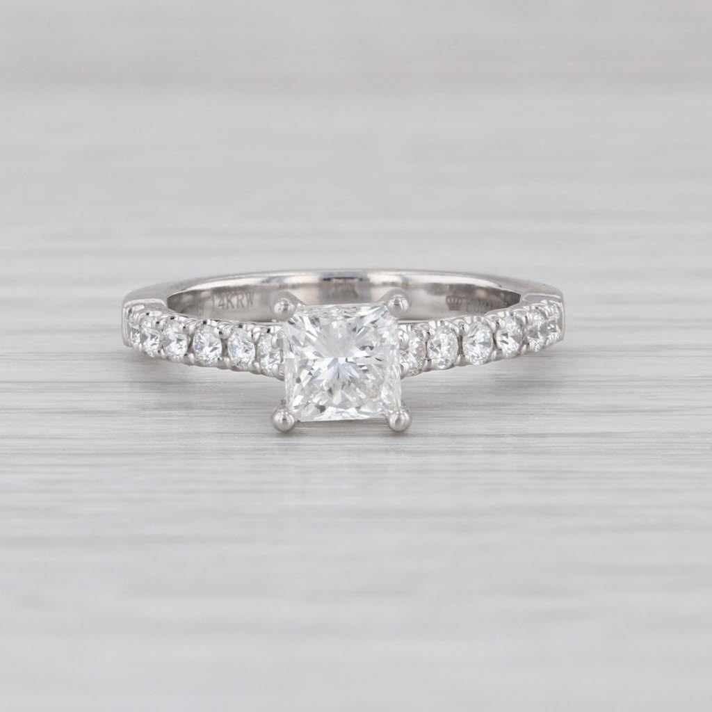 IGI 1.29ctw Princess Diamond Engagement Ring 14k White Gold Size 6