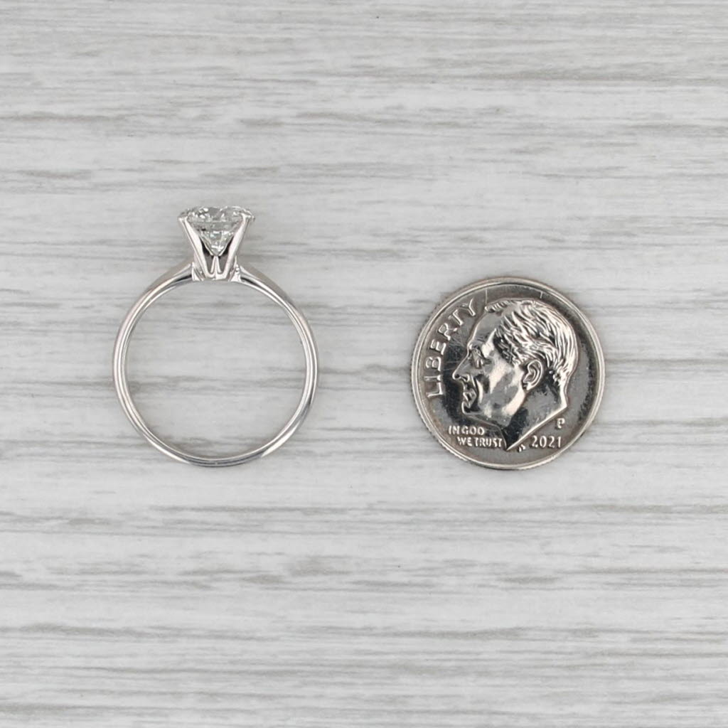 GSI Card 0.46ct Round Diamond Solitaire Engagement Ring 14k White Gold Size 5.5