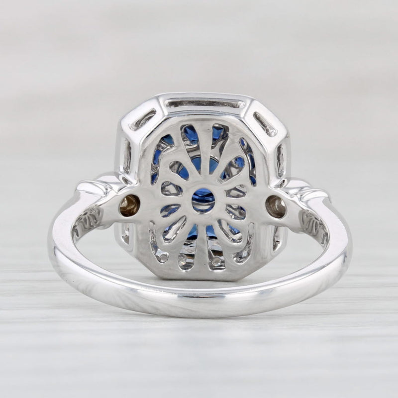 Light Gray New Beverley K 1.01ctw Sapphire Diamond Halo Ring 14k Gold Engagement Size 7
