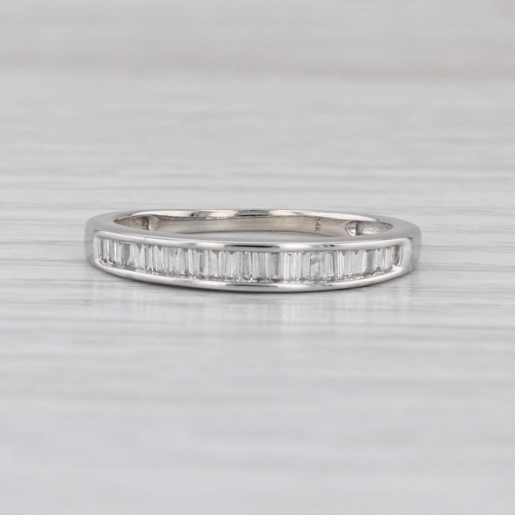 0.23ctw Diamond Wedding Band 14k White Gold Stackable Anniversary Ring Size 6.5