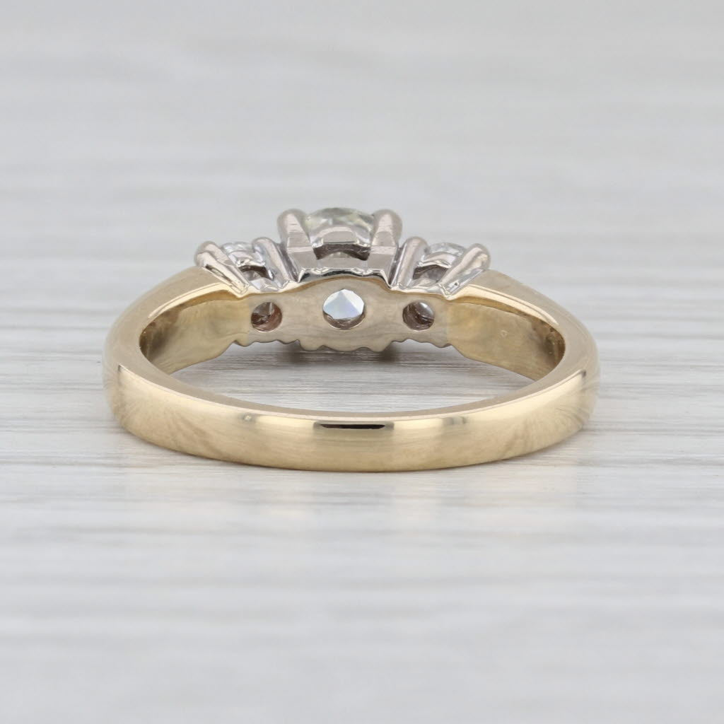 1.10ctw Diamond 3-Stone Engagement Ring 14k White Yellow Gold Size 6.75