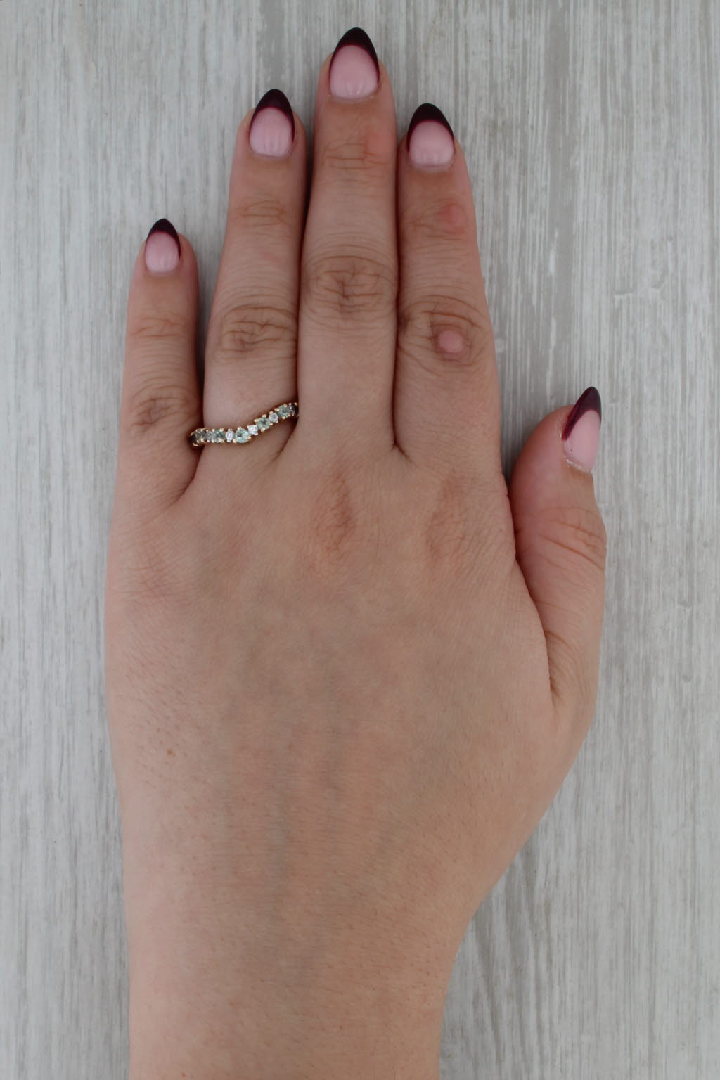 0.70ctw Zircon Alexandrite Contoured Ring Guard 10k Yellow Gold Size 7 COA