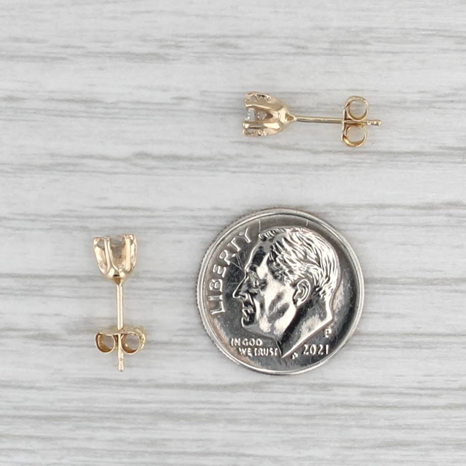 0.38ctw Round Diamond Stud Earrings 14k Yellow Gold Solitaire Studs