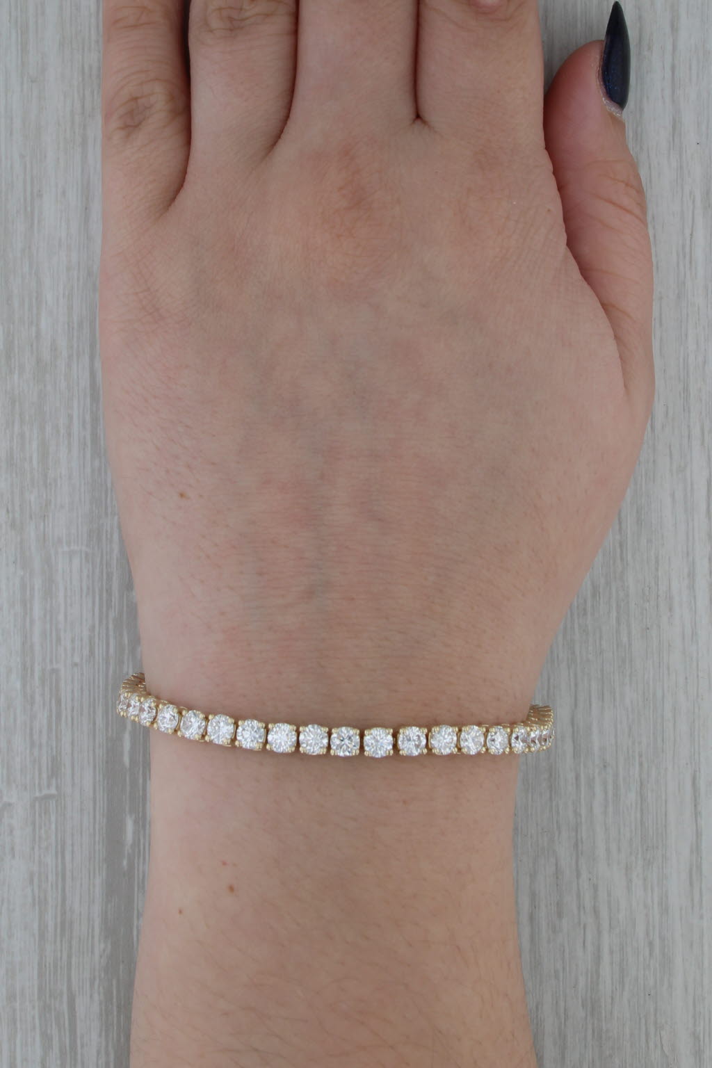 New 11.20ctw Lab Grown Diamond Tennis Bracelet 14k Yellow Gold 7" 4.2mm