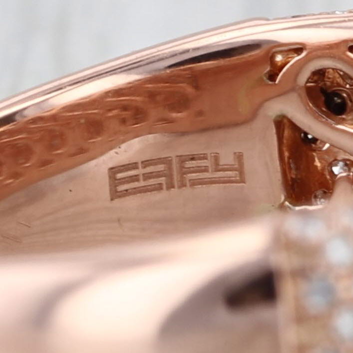 Effy 1ctw Pave Diamond Ring 14k Rose Gold Size 7.25 Anniversary Band