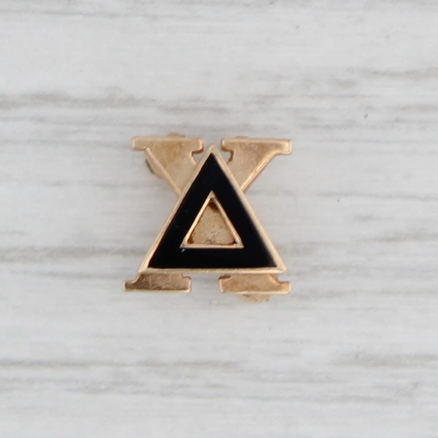 Light Gray Vintage Delta Chi Sweetheart Pin Enamel 10k Gold Greek Fraternity Guard