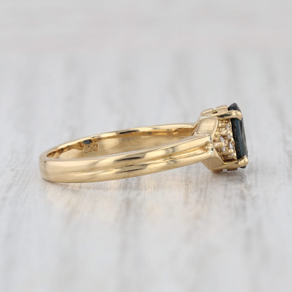 1.22ctw Blue Sapphire Diamond Ring 18k Yellow Gold Size 6.75