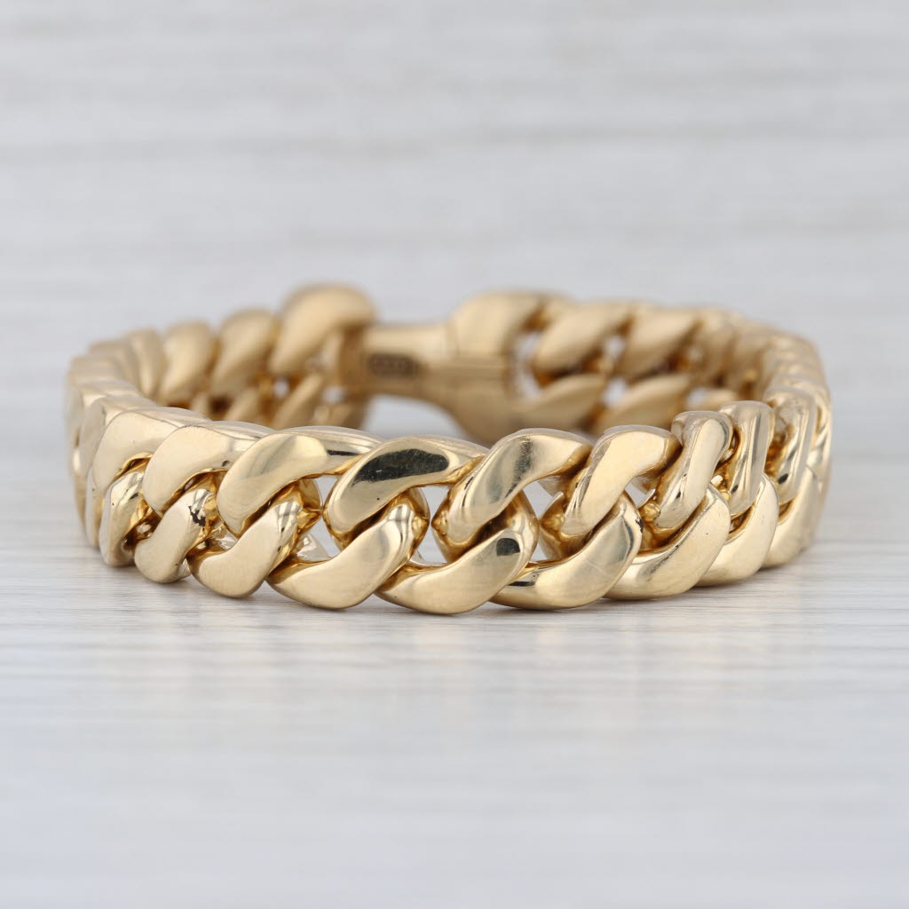 David Yurman Curb Chain Bracelet 18k Yellow Gold Matte 8" 12mm B25303m88